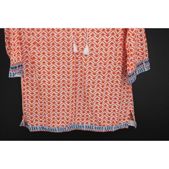 J. McLAUGHLIN LIGHTWEIGHT TUNIC WITH TASSELS PRINTED SIZE SMALL - Picture 3 of 6